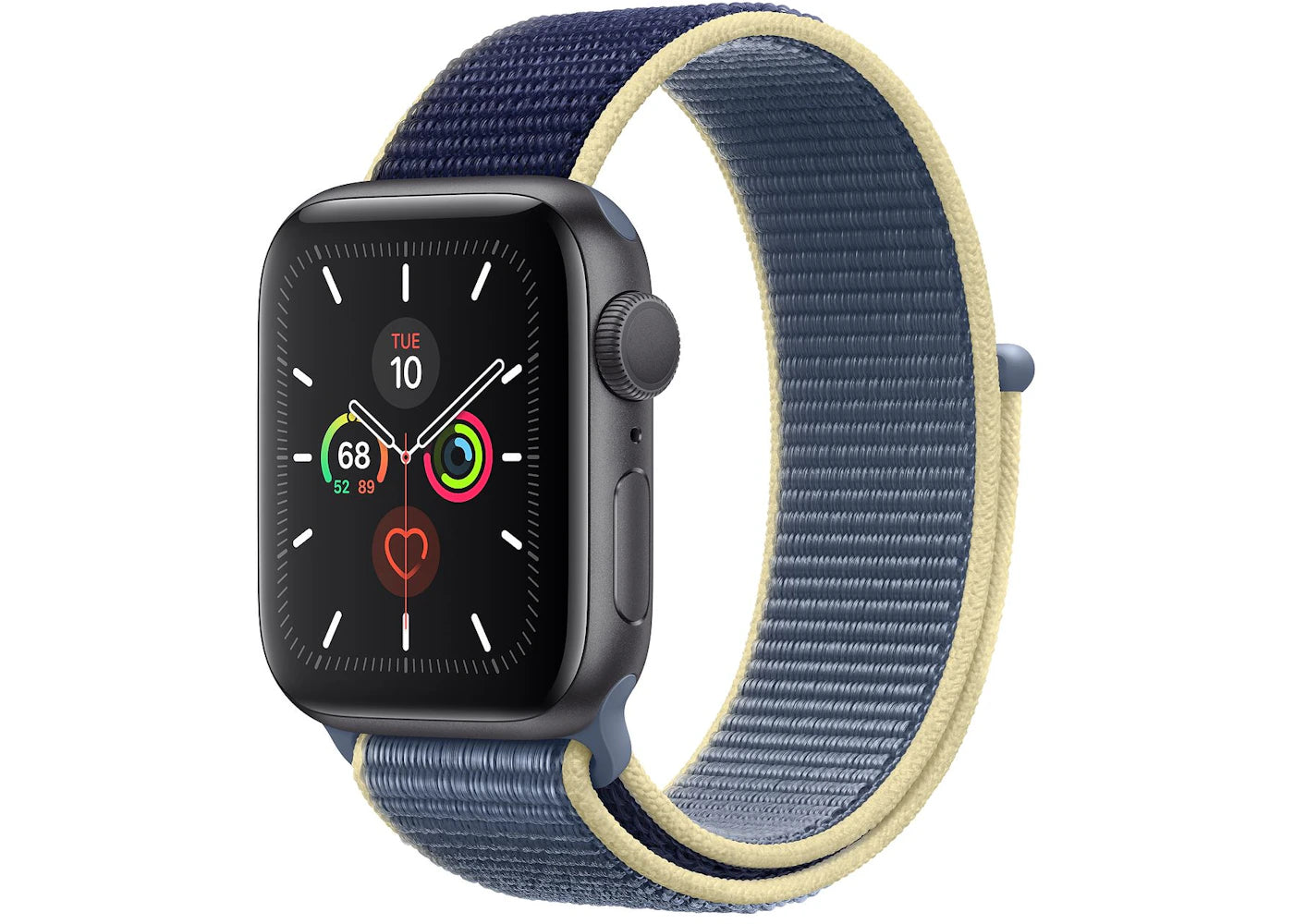 Apple Watch Series 5 GPS 40mm Space Gray Aluminum with Alaskan Blue Sport Loop A2094