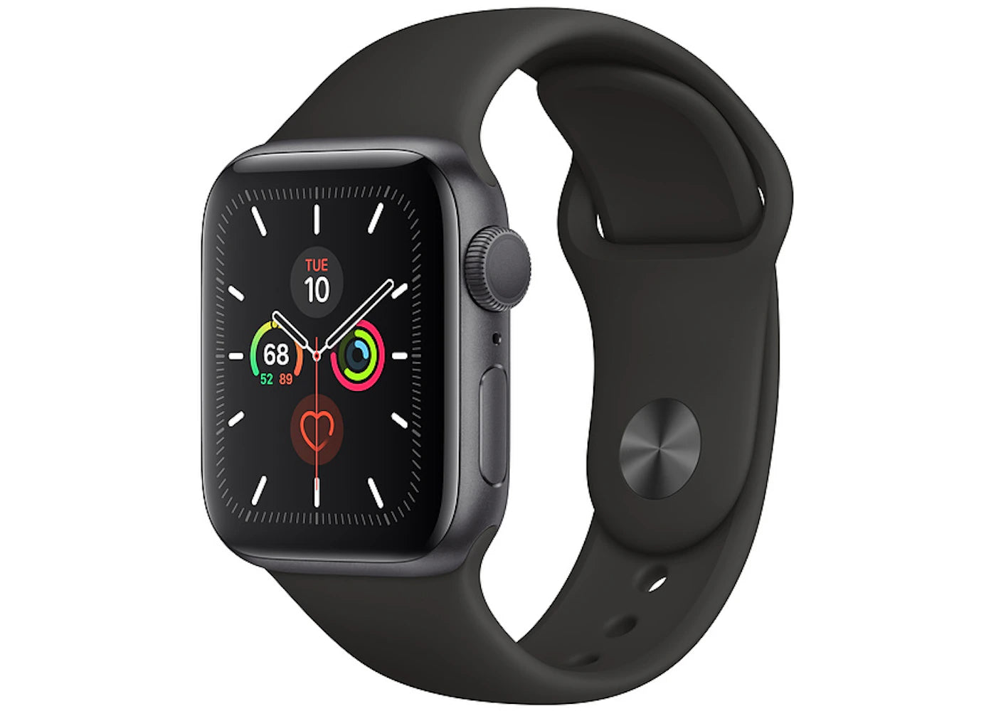 Apple Watch Series 5 GPS 40mm Space Gray Aluminum with Black Sport Band A2092