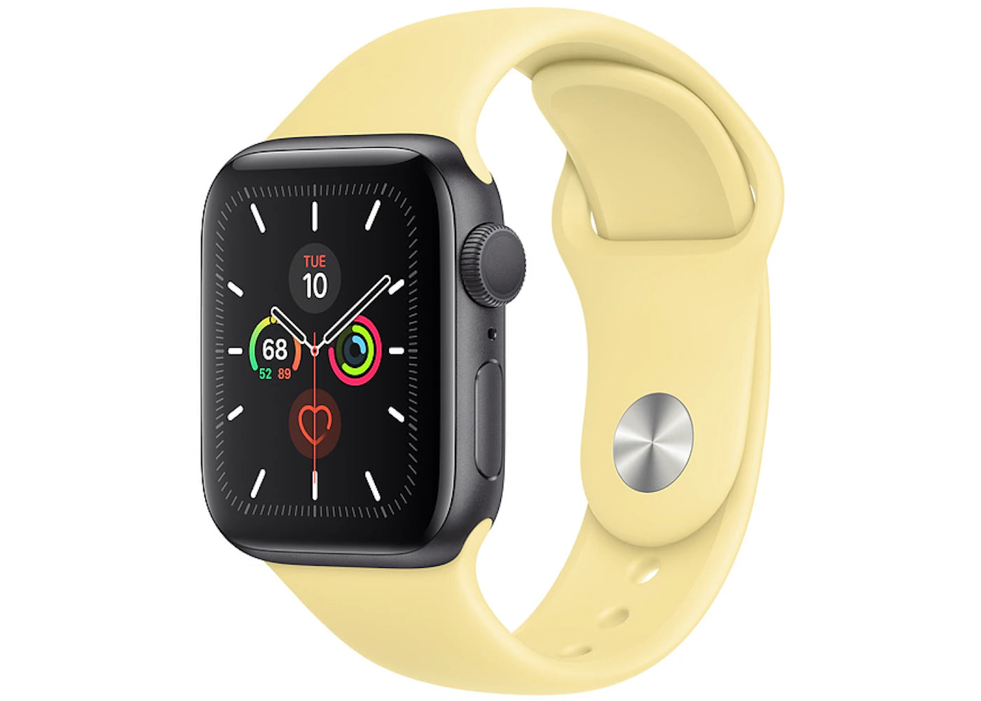 Apple Watch Series 5 GPS 40mm Space Gray Aluminum with Lemon Cream Sport Band A2092