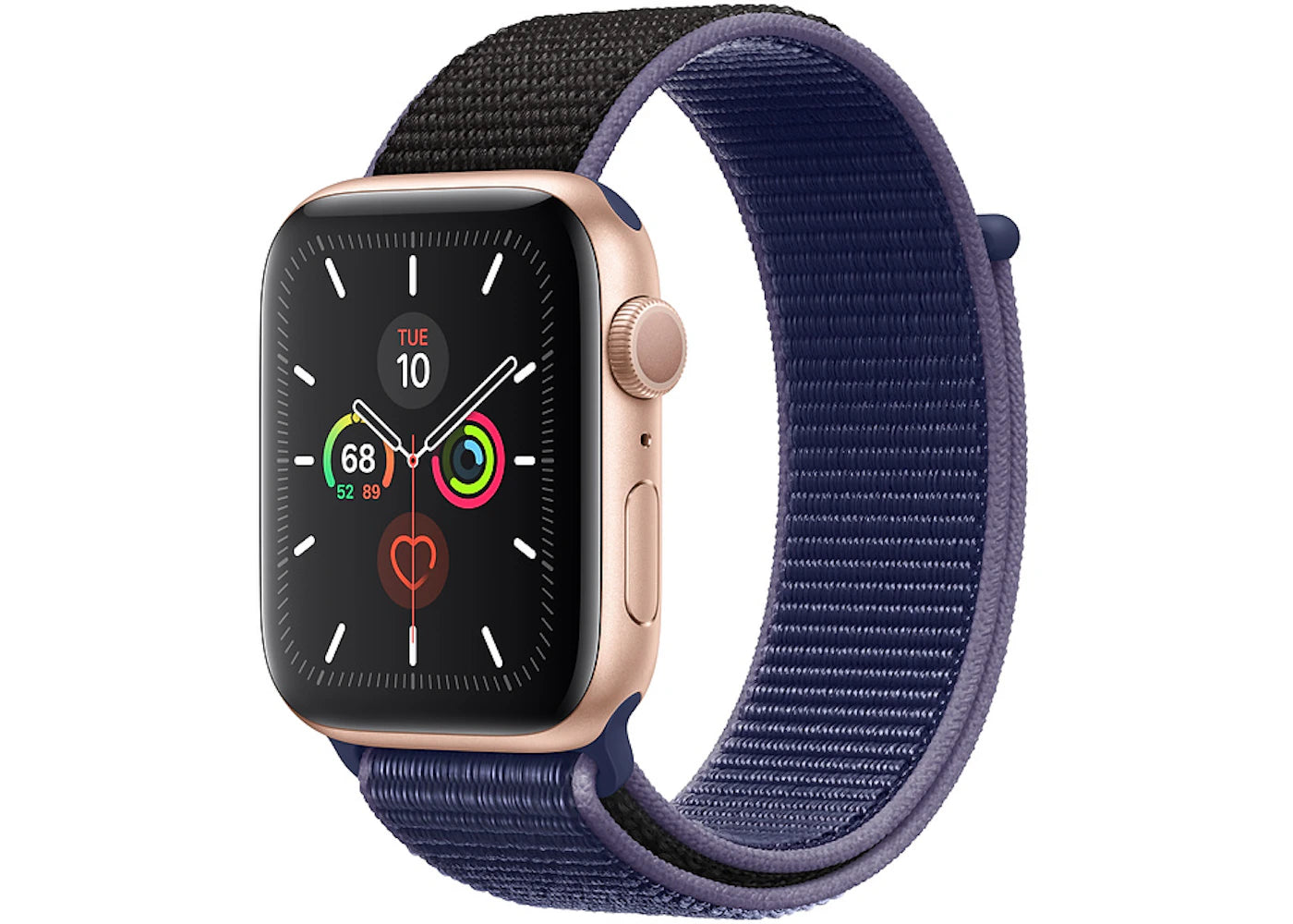 Apple Watch Series 5 GPS 44mm Gold Aluminum with Midnight Blue Sport Loop A2093