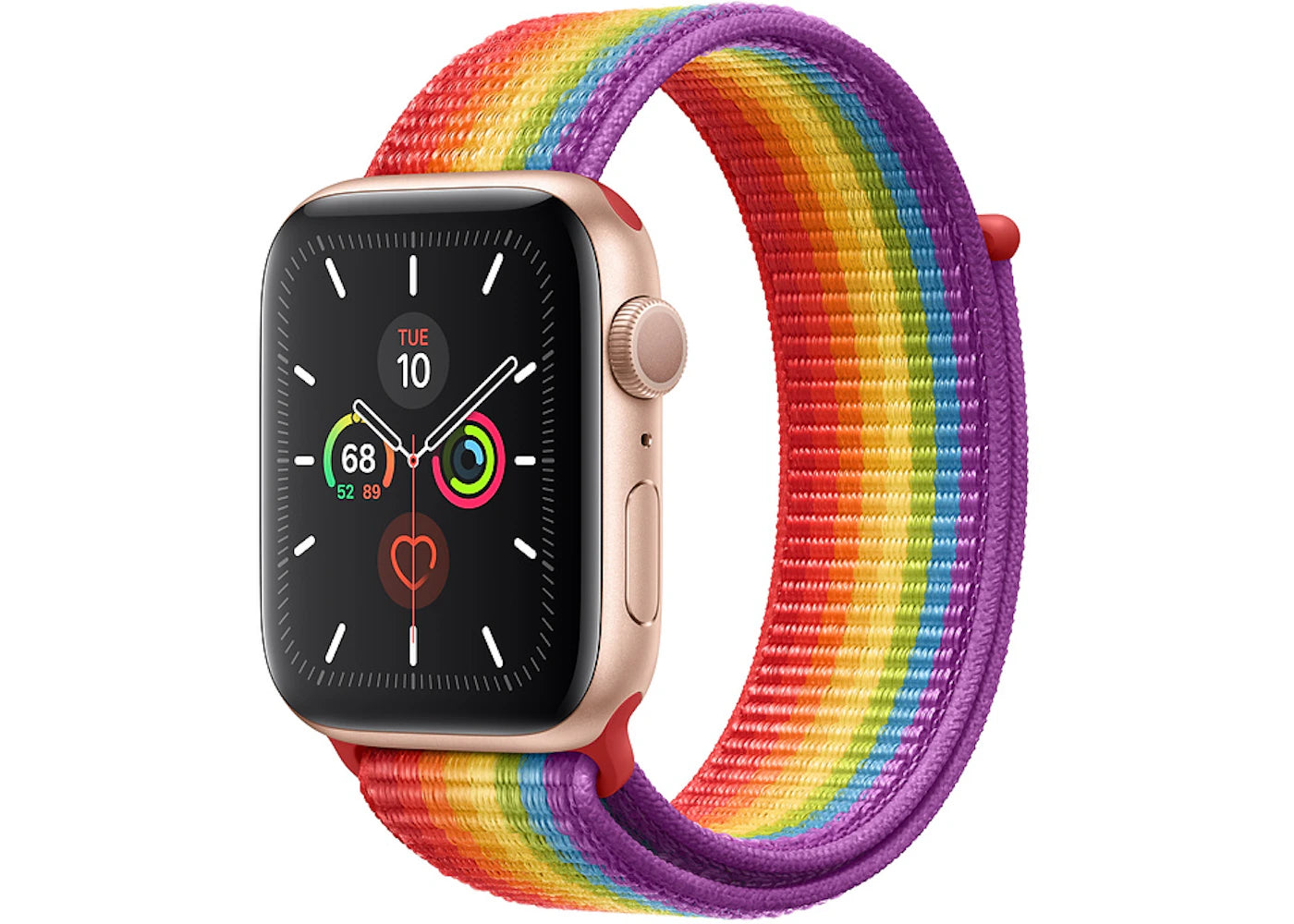 Apple Watch Series 5 GPS 44mm Gold Aluminum with Pride Sport Loop A2093