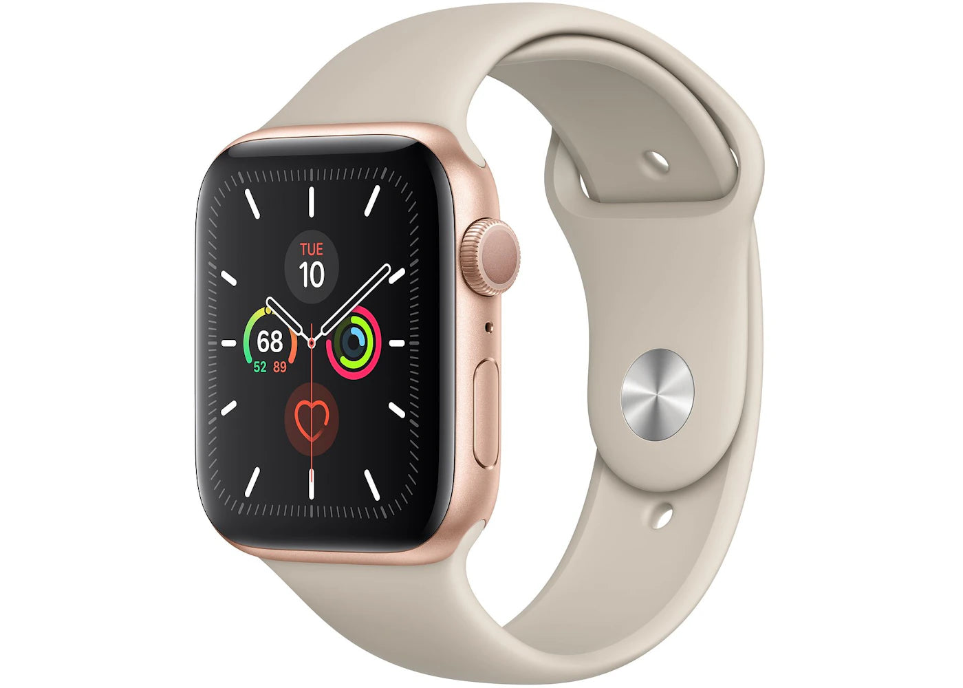Apple Watch Series 5 GPS 44mm Gold Aluminum with Stone Sport Band A2093