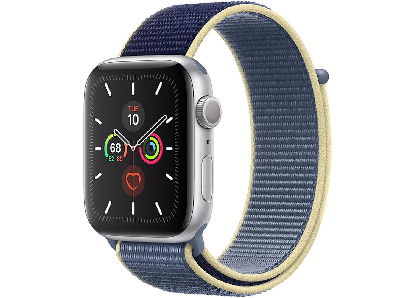 Apple Watch Series 5 GPS 44mm Silver Aluminum with Alaskan Blue Sport Loop A2093