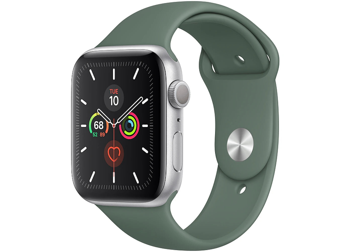 Apple Watch Series 5 GPS 44mm Silver Aluminum with Pine Green Sport A2093