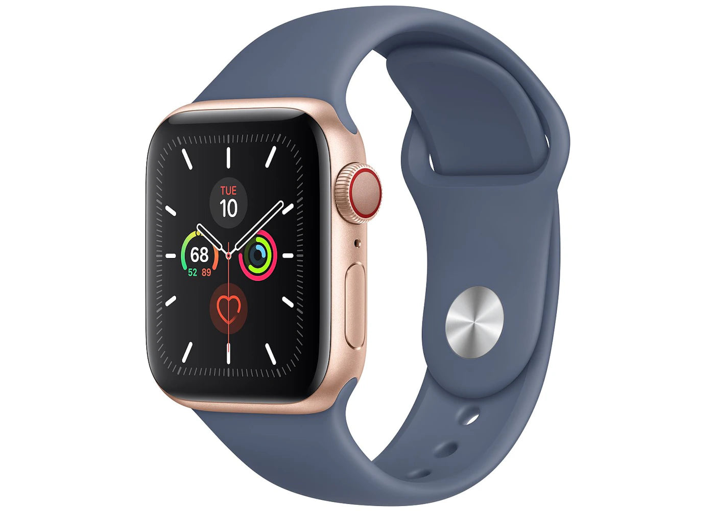 Apple Watch Series 5 GPS + Cellular 40mm Gold Aluminum with Alaskan Blue Sport Band A2094