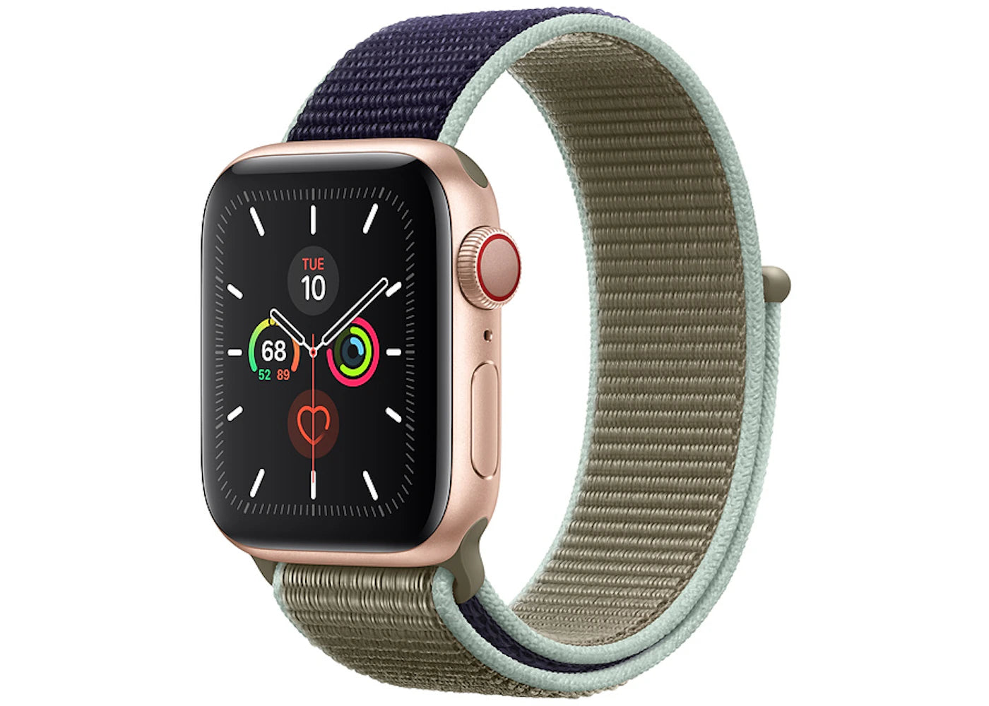 Apple Watch Series 5 GPS + Cellular 40mm Gold Aluminum with Khaki Sport Loop A2094