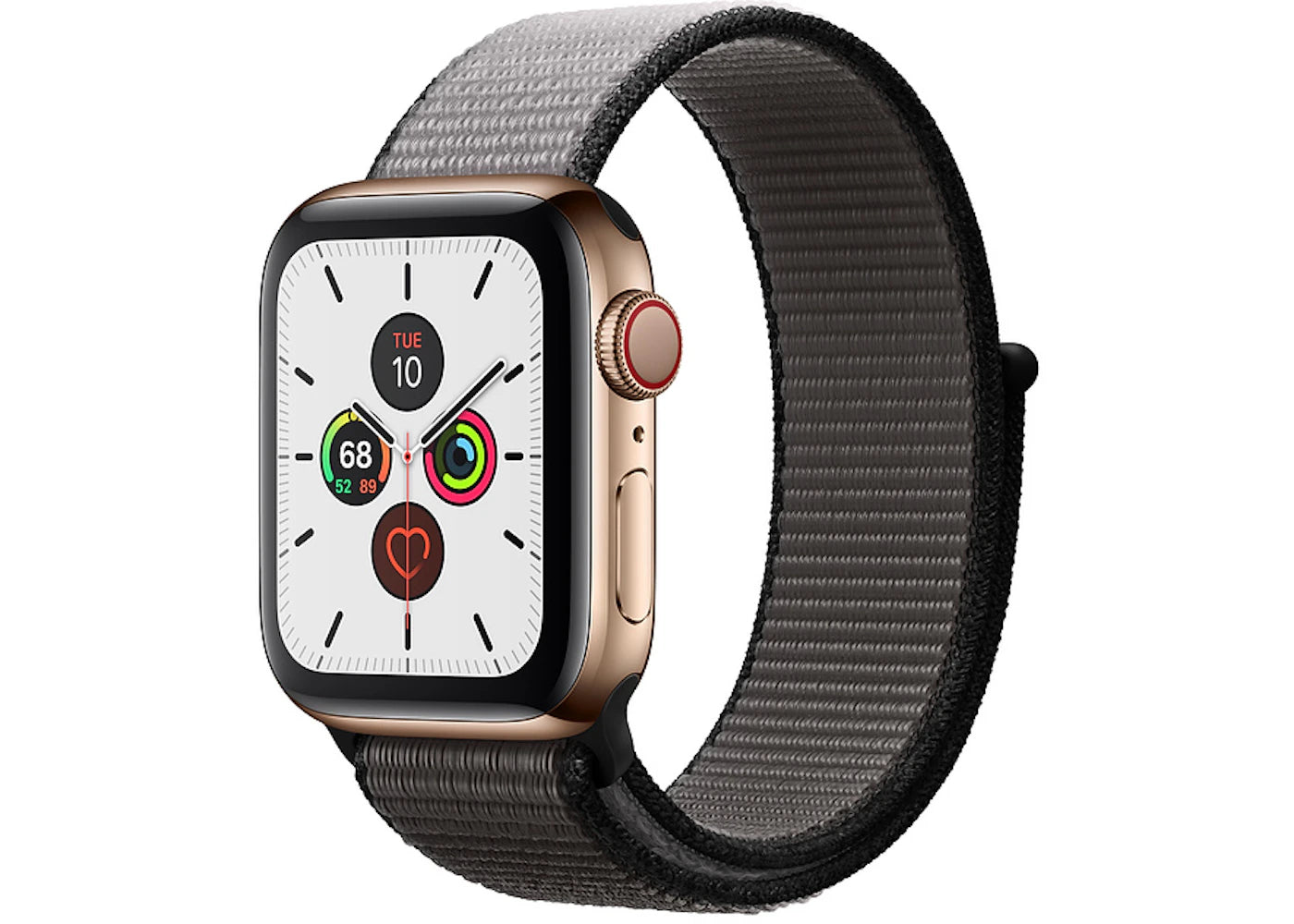 Apple Watch Series 5 GPS + Cellular 40mm Gold Stainless Steel with Anchor Gray Sport Loop A2094
