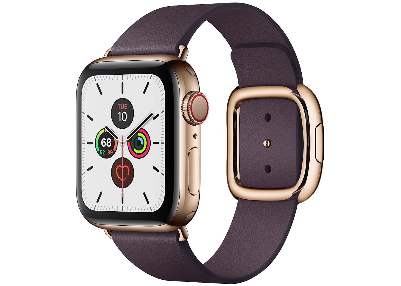 Apple Watch Series 5 GPS + Cellular 40mm Gold Stainless Steel with Aubergine Modern Buckle Small A2094