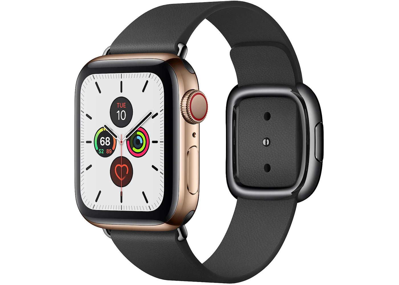 Apple Watch Series 5 GPS + Cellular 40mm Gold Stainless Steel with Black Modern Buckle Small A2094