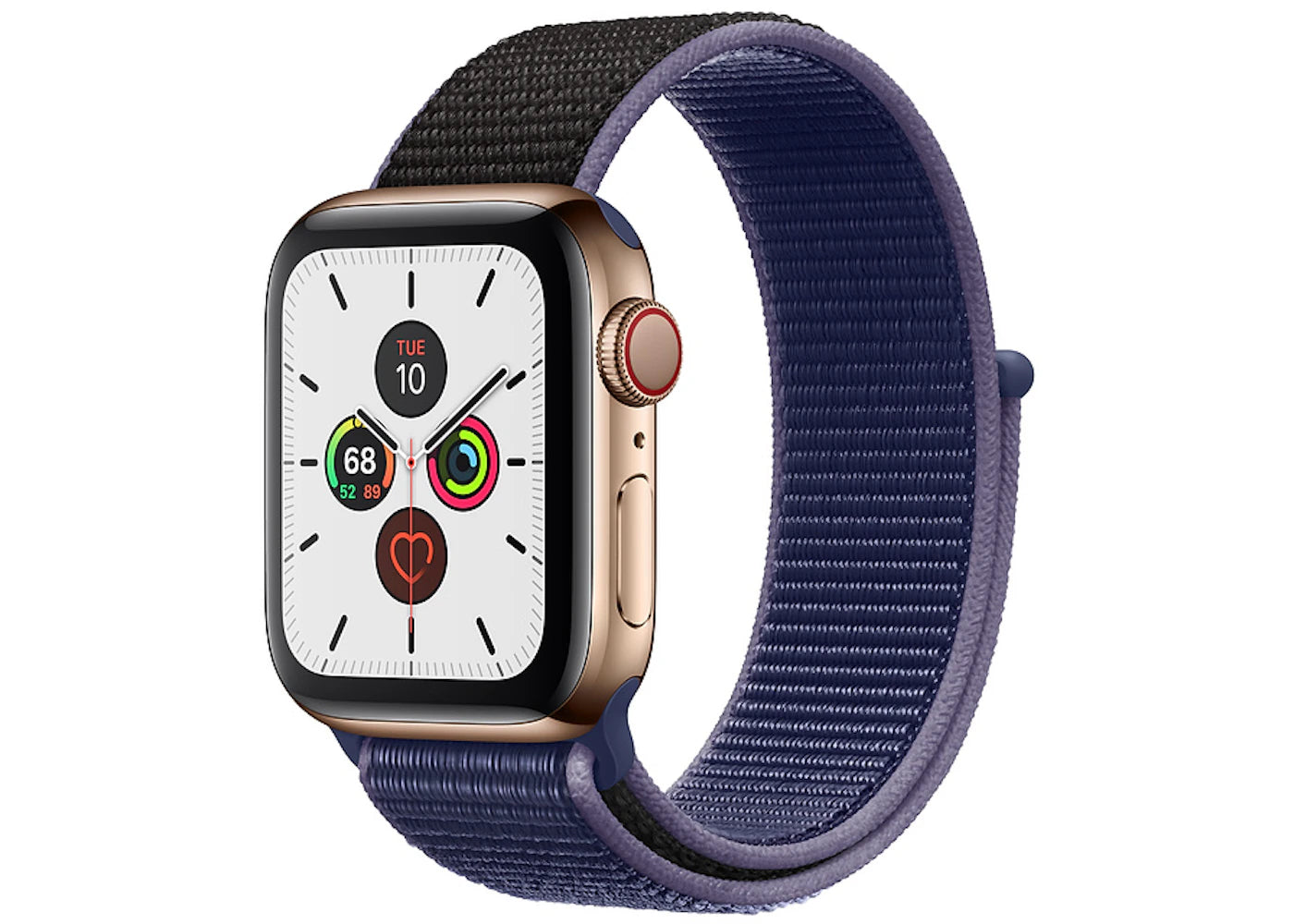 Apple Watch Series 5 GPS + Cellular 40mm Gold Stainless Steel with Midnight Blue Sport Loop A2094