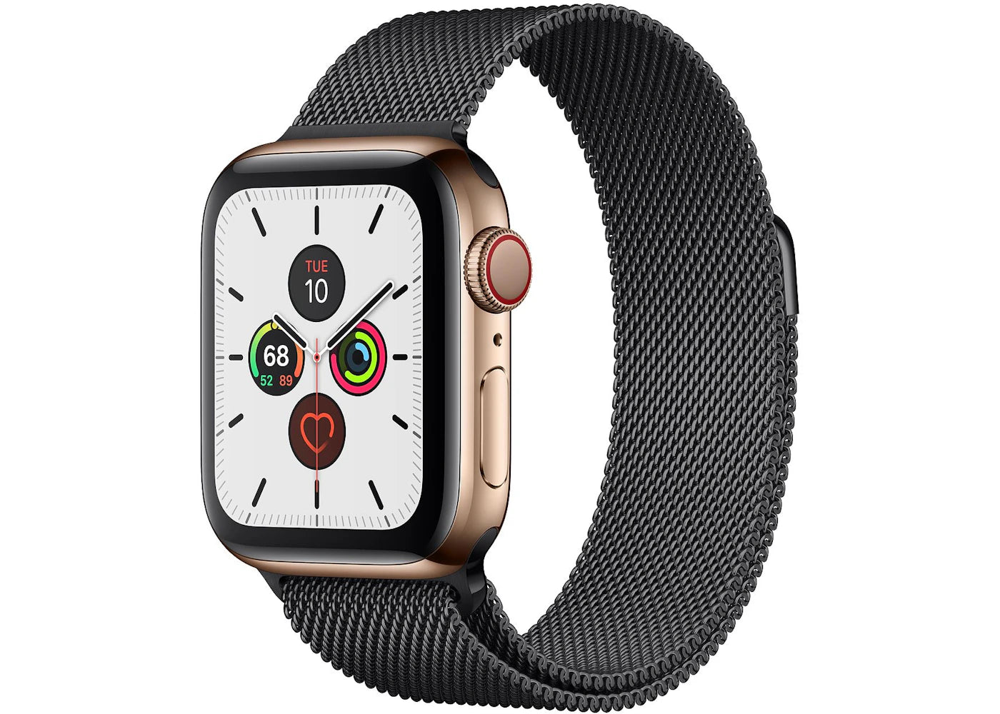 Apple Watch Series 5 GPS + Cellular 40mm Gold Stainless Steel with Space Black Milanese Loop A2094