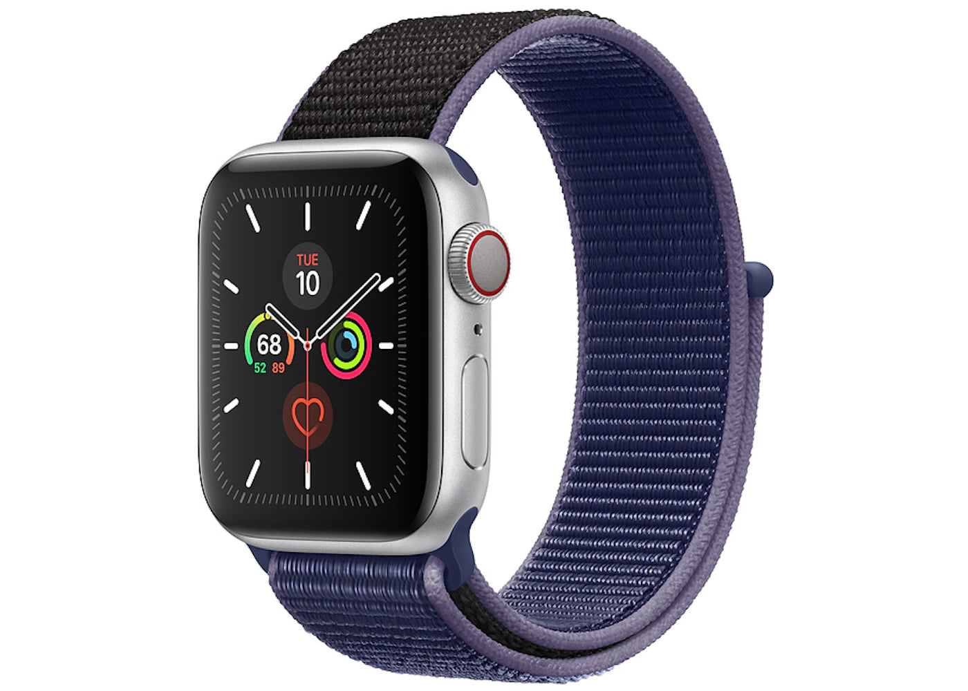 Apple Watch Series 5 GPS + Cellular 40mm Silver Aluminum with Midnight Blue Sport Loop A2094