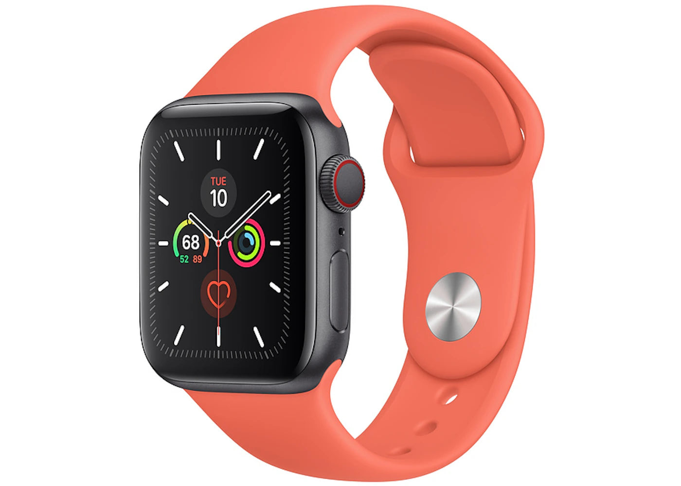 Apple Watch Series 5 GPS + Cellular 40mm Space Gray Aluminum with Clementine Sport Band A2094