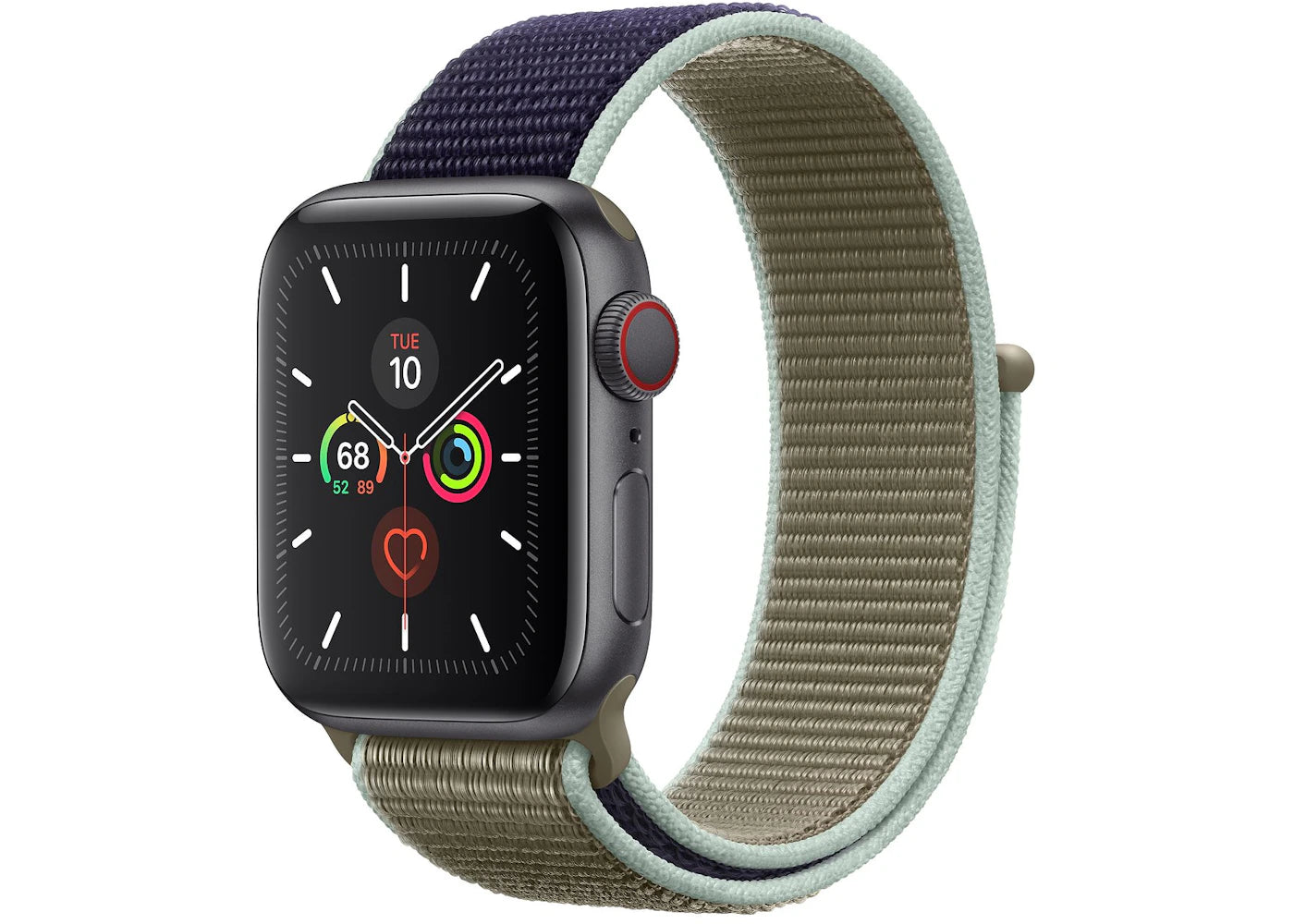 Apple Watch Series 5 GPS + Cellular 40mm Space Gray Aluminum with Khaki Sport Loop A2094