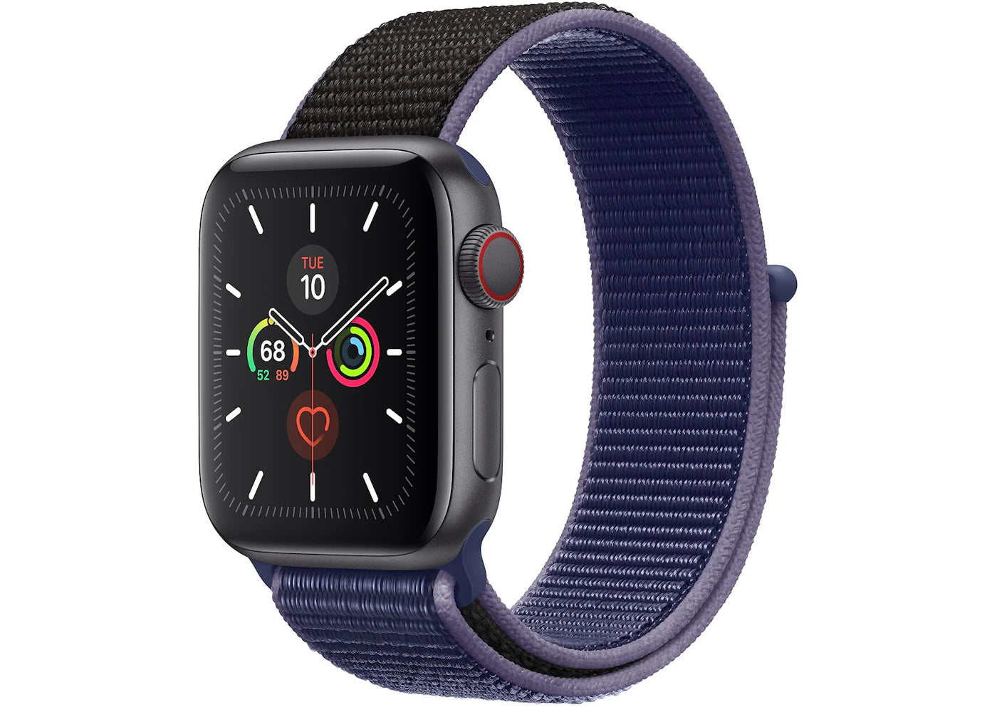 Apple Watch Series 5 GPS + Cellular 40mm Space Gray Aluminum with Midnight Blue Sport Loop A2094