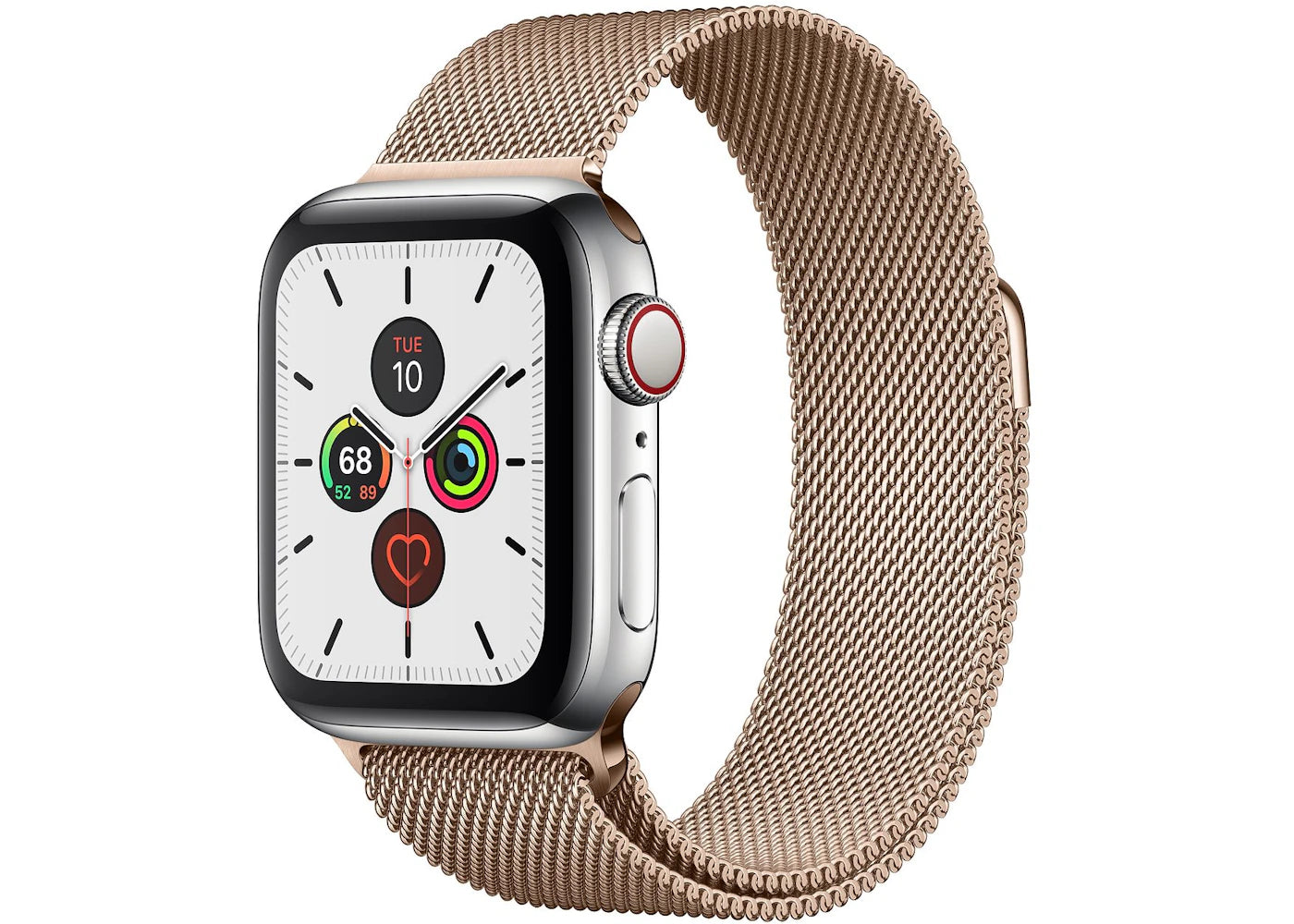 Apple Watch Series 5 GPS + Cellular 40mm Stainless Steel with Gold Milanese Loop A2094