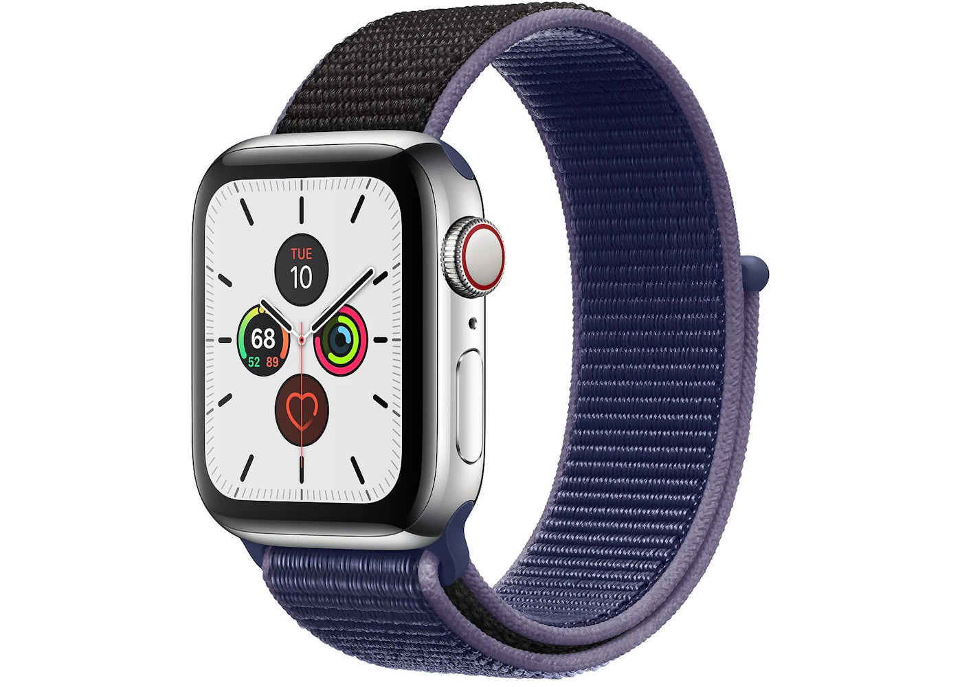 Apple Watch Series 5 GPS + Cellular 40mm Stainless Steel with Midnight Blue Sport Loop A2094