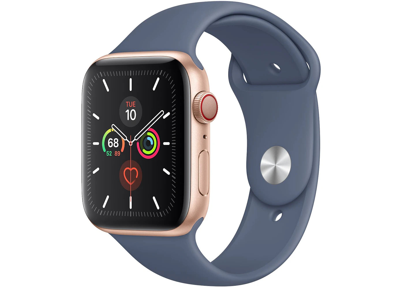 Apple Watch Series 5 GPS + Cellular 44mm Gold Aluminum with Alaskan Blue Sport Band A2095