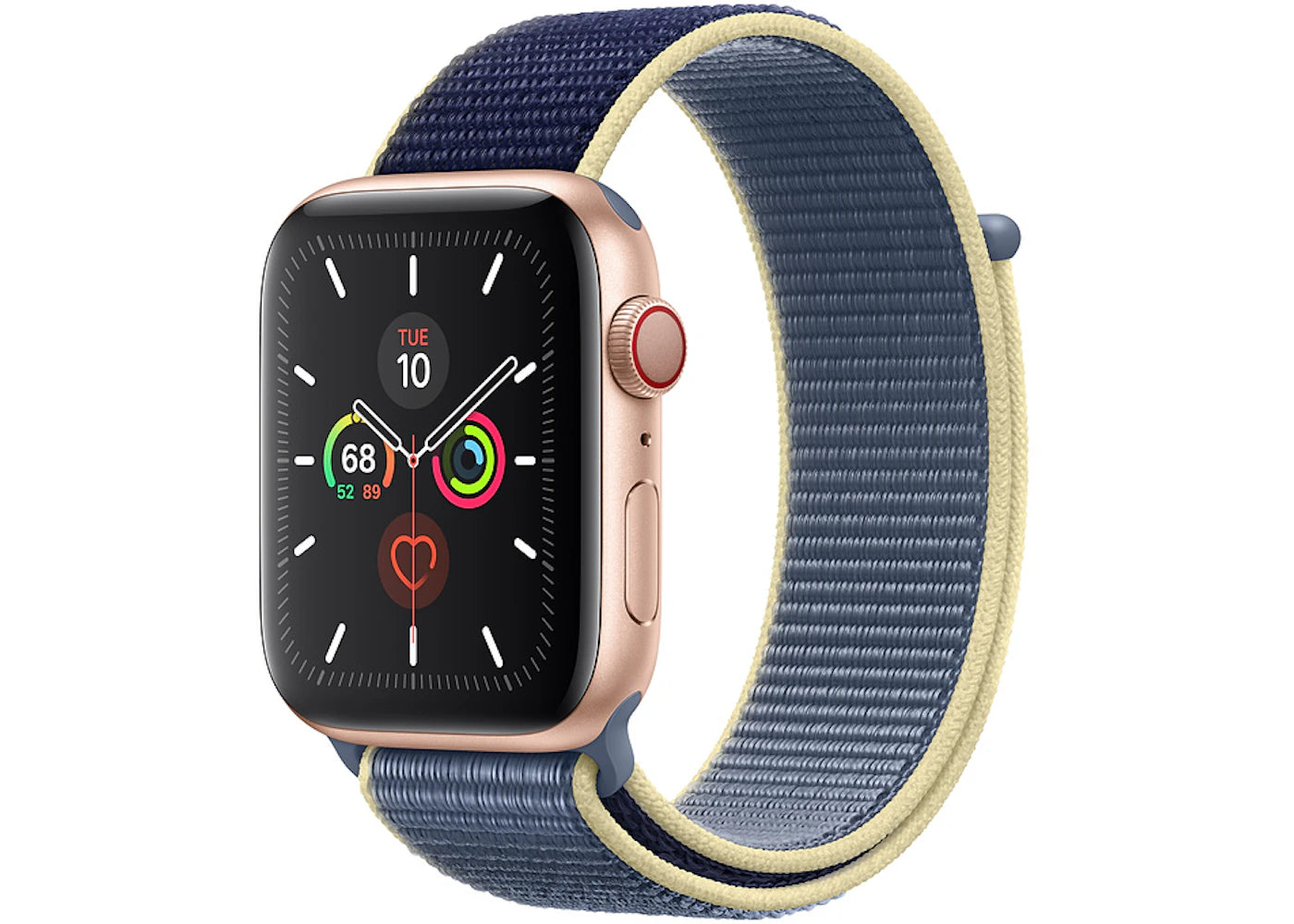 Apple Watch Series 5 GPS + Cellular 44mm Gold Aluminum with Alaskan Blue Sport Loop A2095