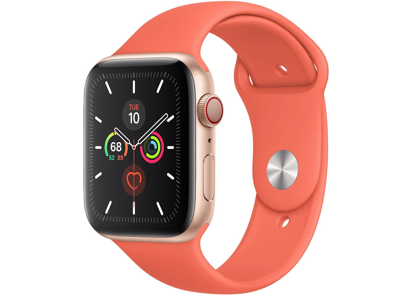 Apple Watch Series 5 GPS + Cellular 44mm Gold Aluminum with Clementine Sport Band A2095