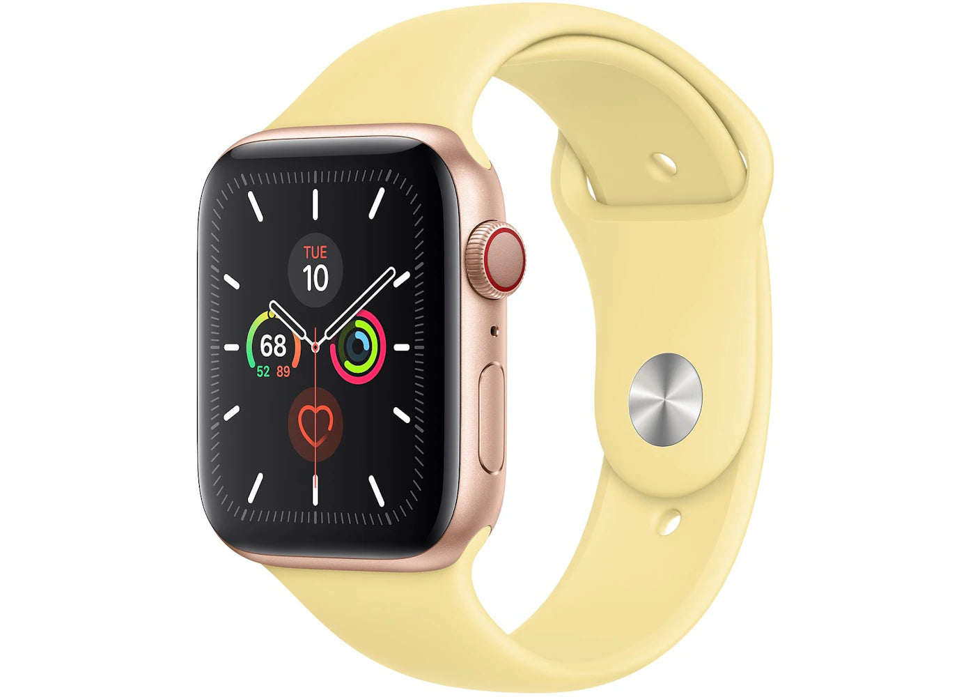 Apple Watch Series 5 GPS + Cellular 44mm Gold Aluminum with Lemon Cream Sport Band A2095