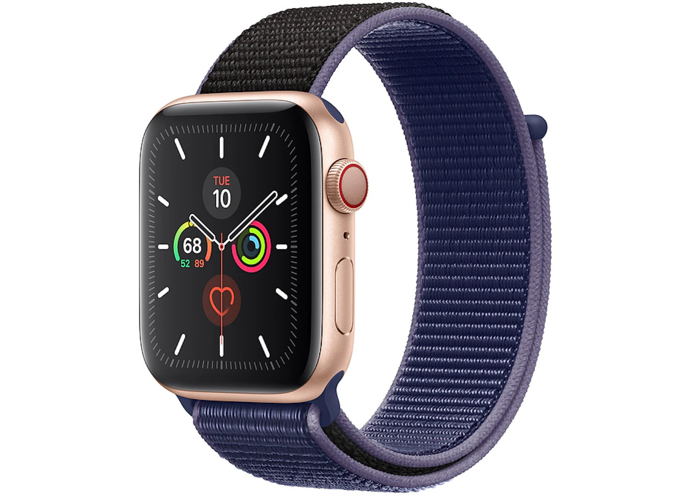 Apple Watch Series 5 GPS + Cellular 44mm Gold Aluminum with Midnight Blue Sport Loop A2095