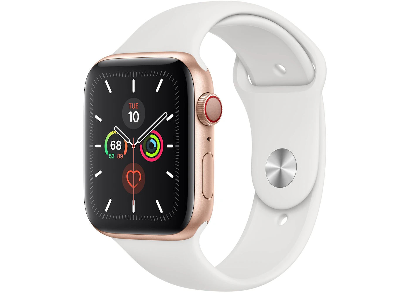 Apple Watch Series 5 GPS + Cellular 44mm Gold Aluminum with White Sport Band A2095