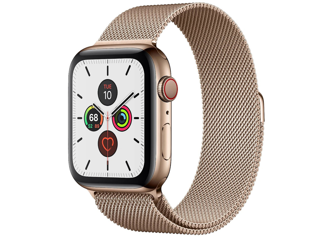 Apple Watch Series 5 GPS + Cellular 44mm Gold Stainless Steel with Gold Milanese Loop A2095