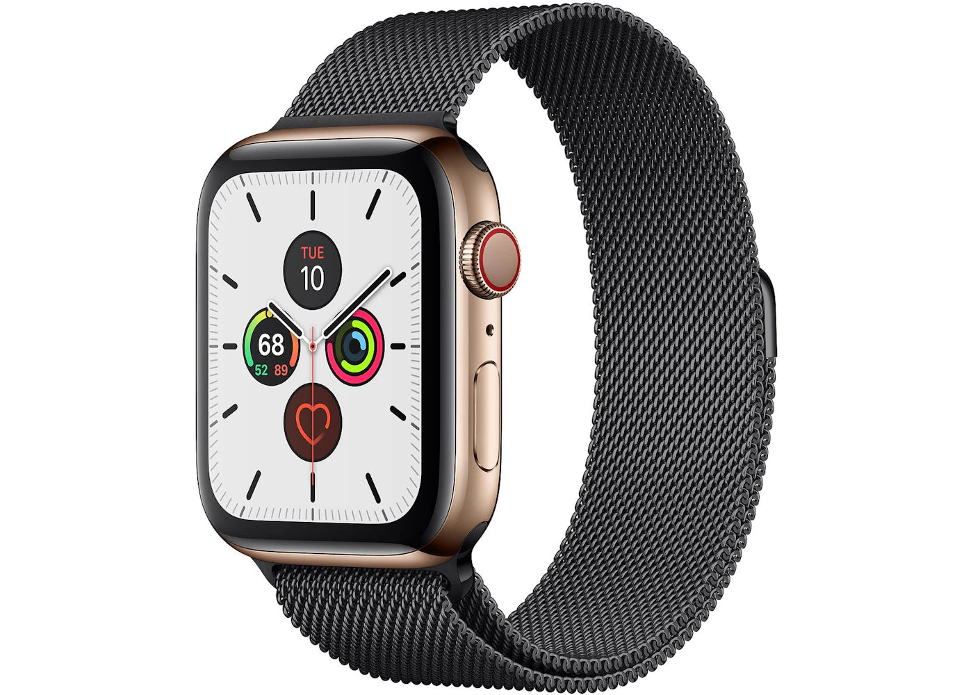 Apple Watch Series 5 GPS + Cellular 44mm Gold Stainless Steel with Space Black Milanese Loop A2095