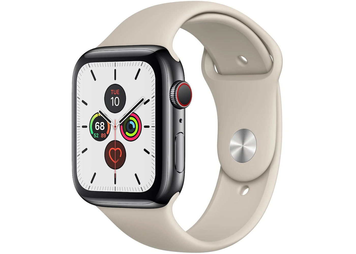 Apple Watch Series 5 GPS + Cellular 44mm Space Black Stainless Steel with Stone Sport Band A2095