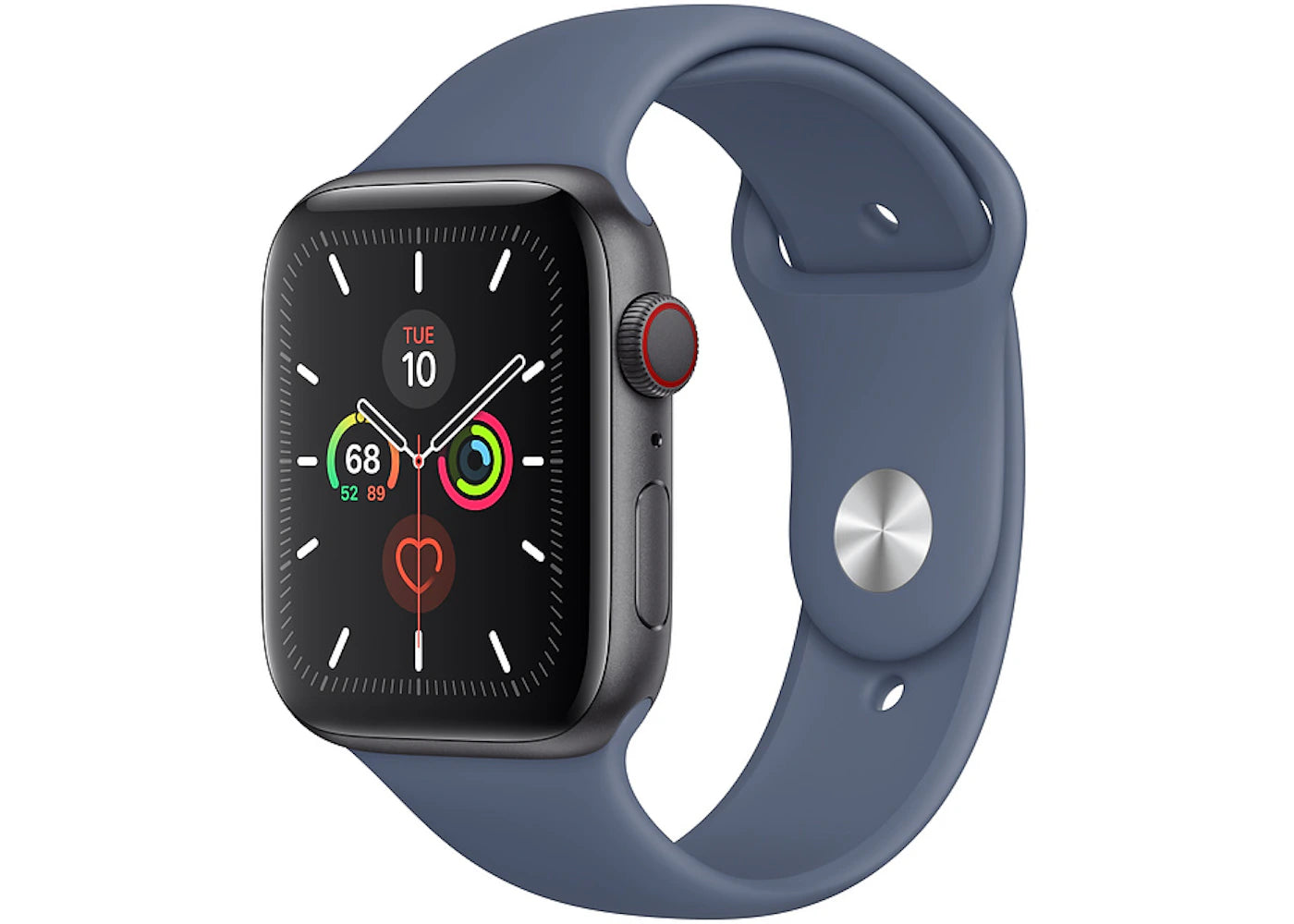Apple Watch Series 5 GPS + Cellular 44mm Space Gray Aluminum with Alaskan Blue Sport Band A2095
