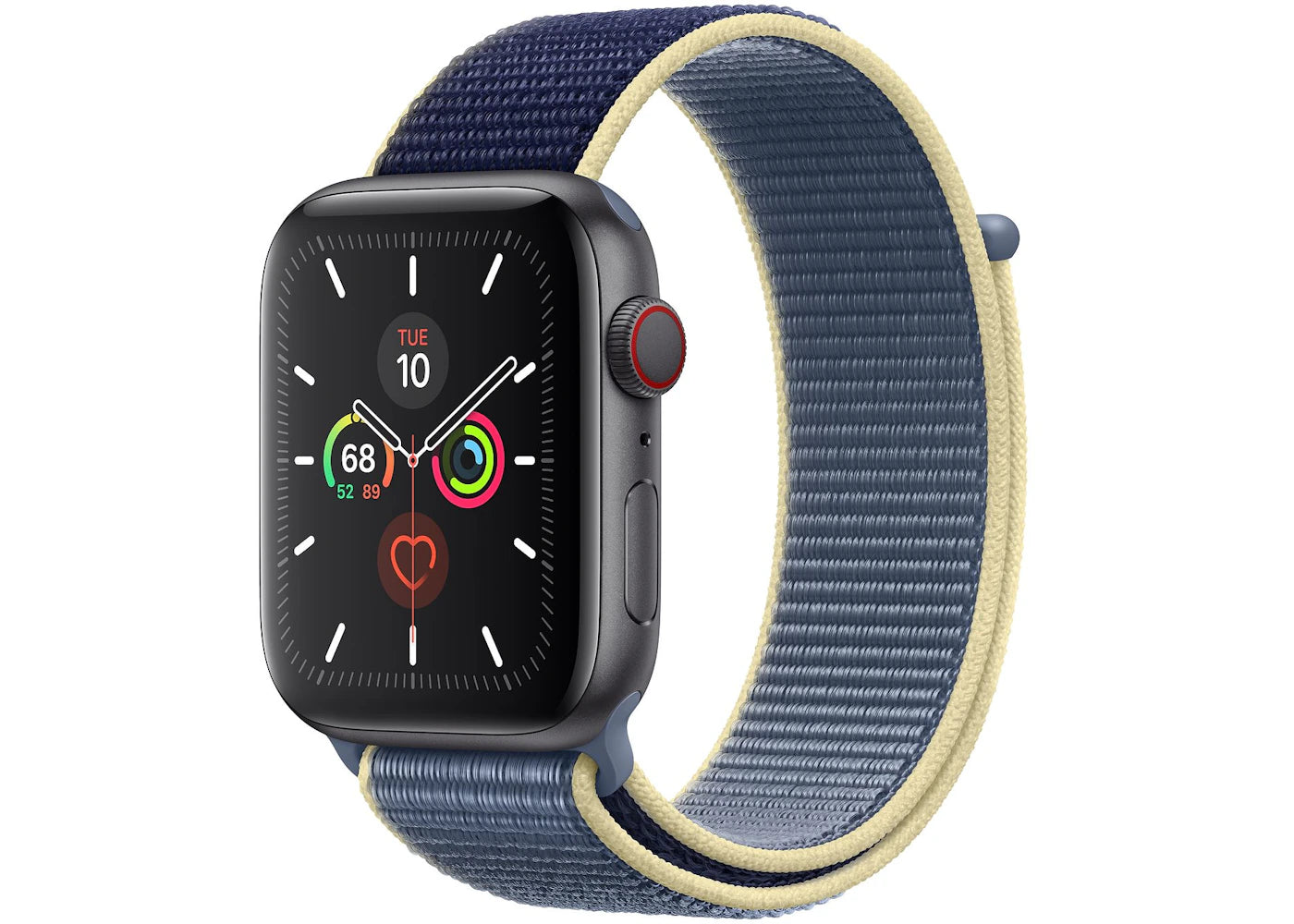 Apple Watch Series 5 GPS + Cellular 44mm Space Gray Aluminum with Alaskan Blue Sport Loop A2095