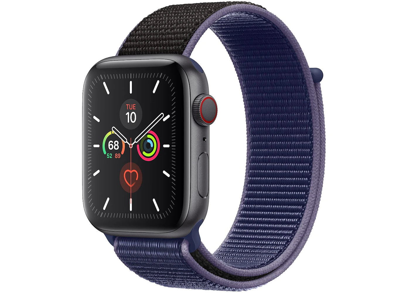 Apple Watch Series 5 GPS + Cellular 44mm Space Gray Aluminum with Midnight Blue Sport Loop A2095