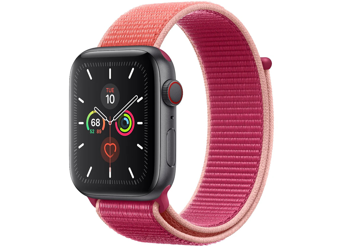 Apple Watch Series 5 GPS + Cellular 44mm Space Gray Aluminum with Pomeganate Sport Loop A2095