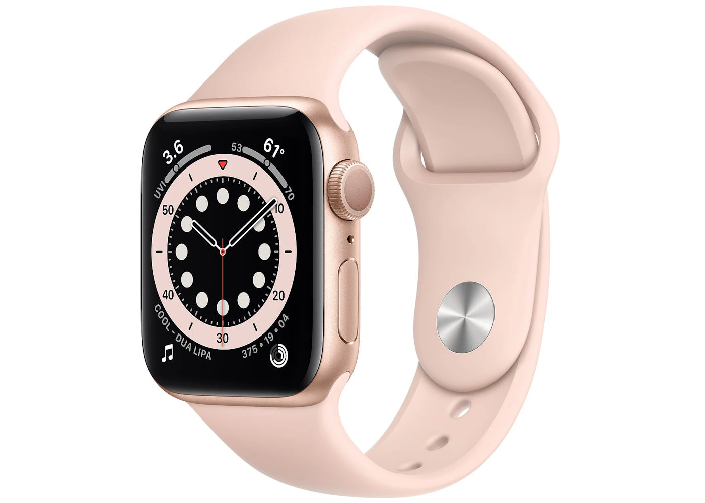 Apple Watch Series 6 GPS 40mm Gold Aluminum with Pink Sand Sport Band A2291
