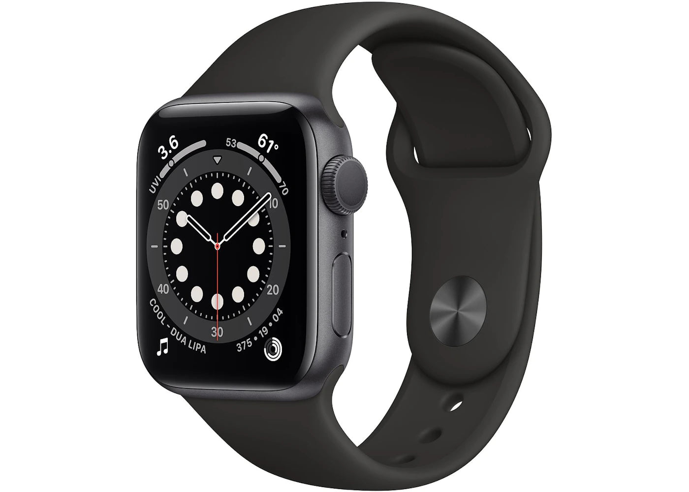 Apple Watch Series 6 GPS 40mm Space Gray Aluminum with Black Sport Band A2291