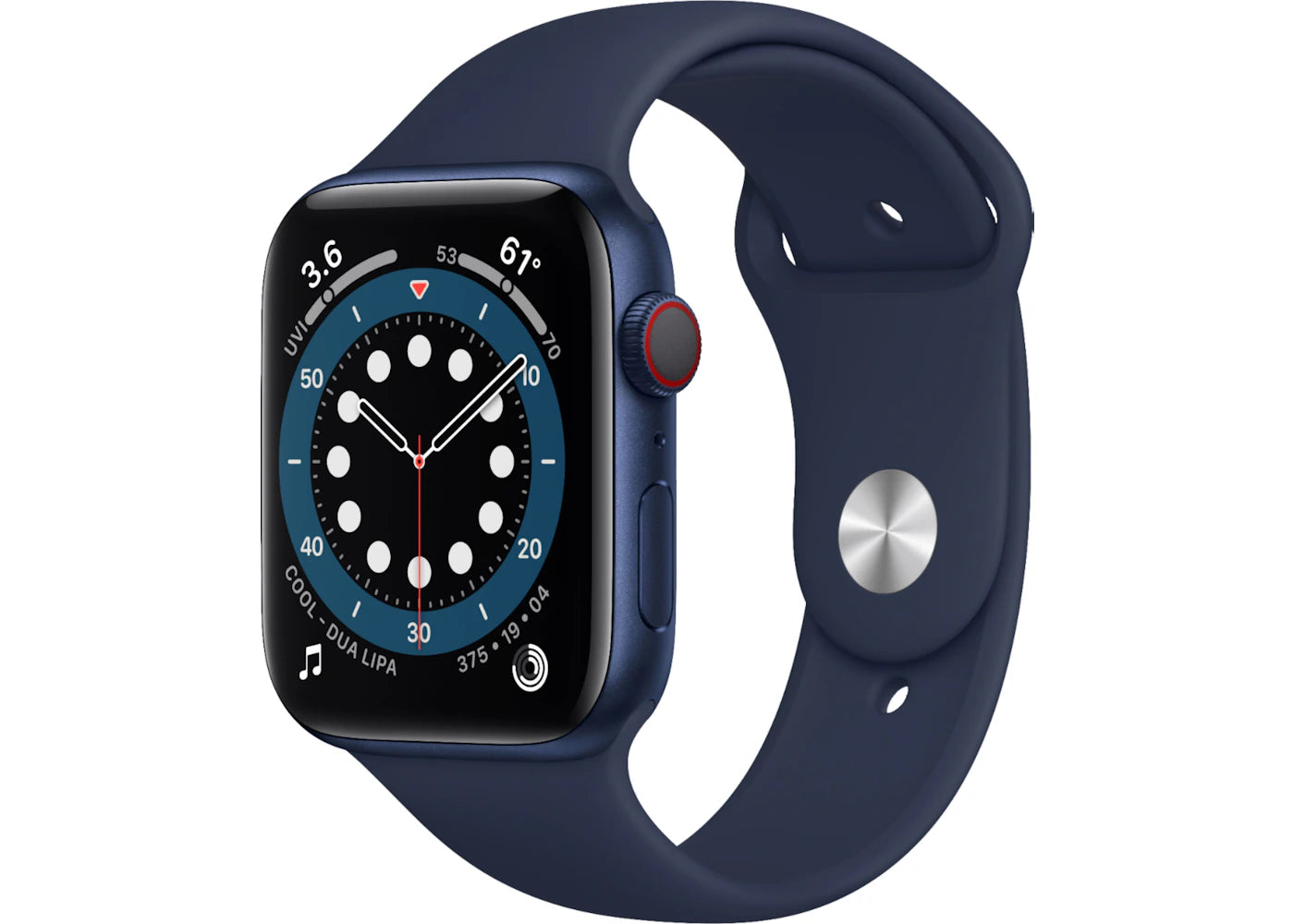 Apple Watch Series 6 GPS + Cellular 44mm Blue Aluminum with Deep Navy Sport Band A2294