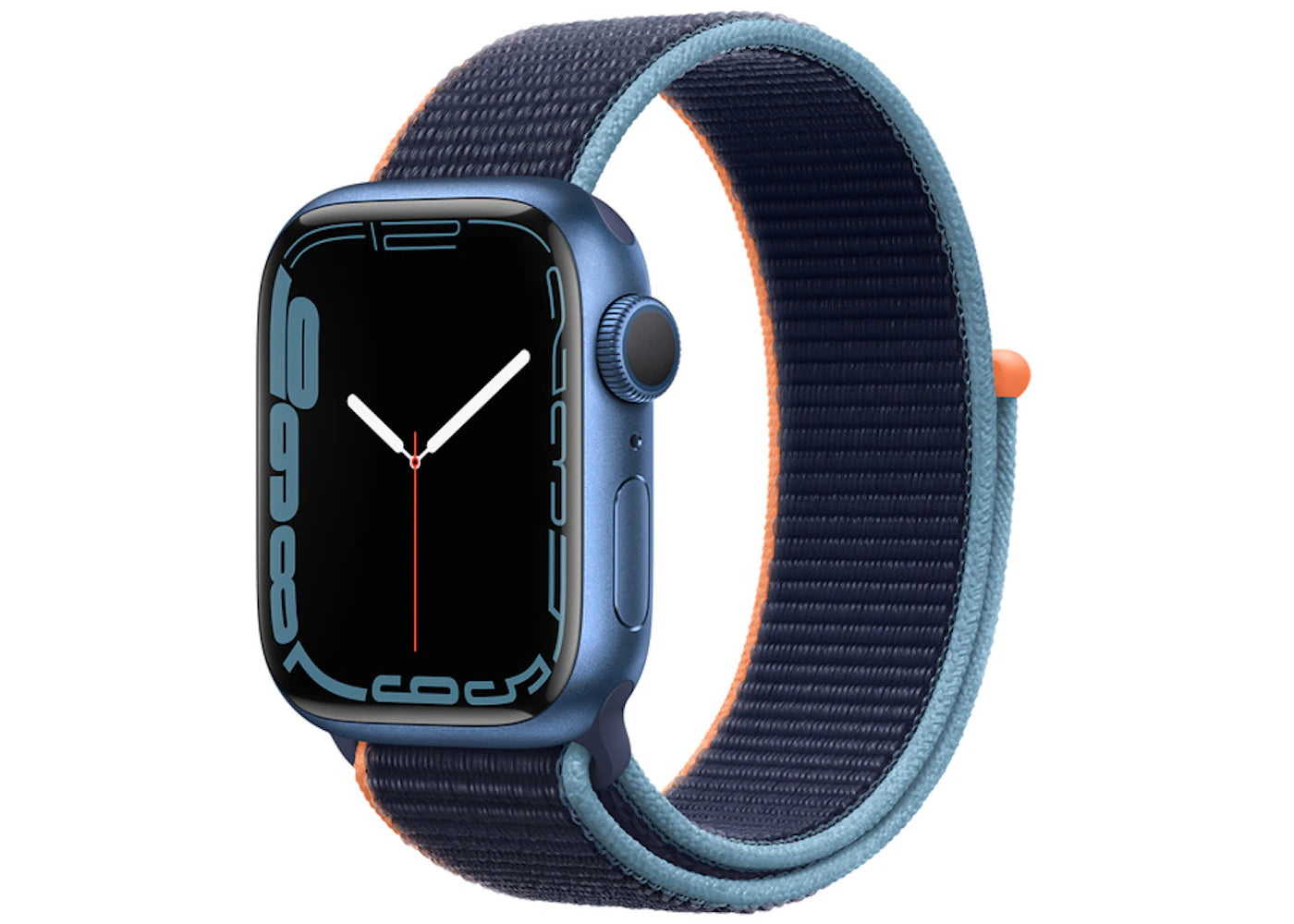 Apple Watch Series 7 GPS 41mm Blue Aluminum with Deep Navy Sport Loop A2473