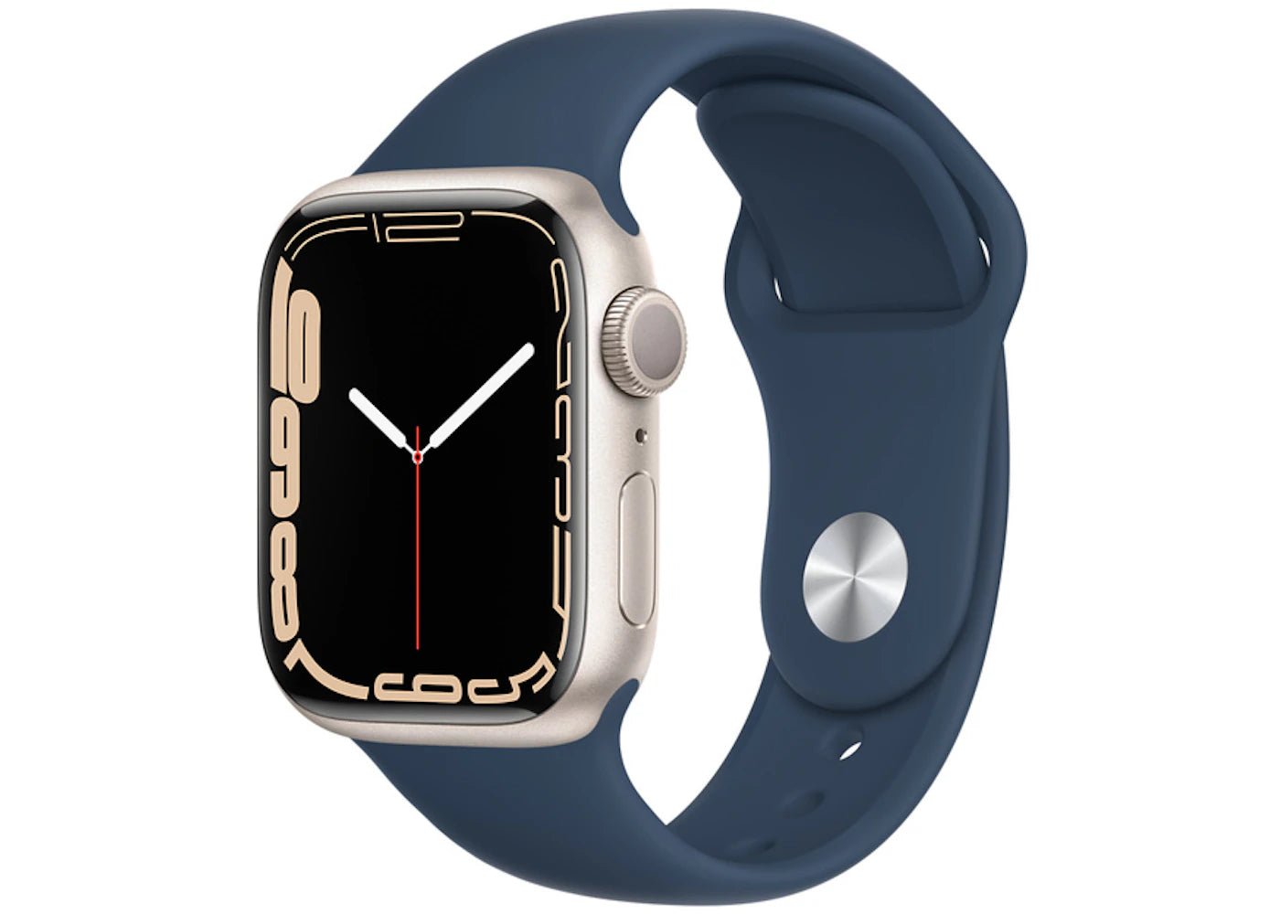 Apple Watch Series 7 GPS 41mm Starlight Aluminum with Abyss Blue Sport Band A2473