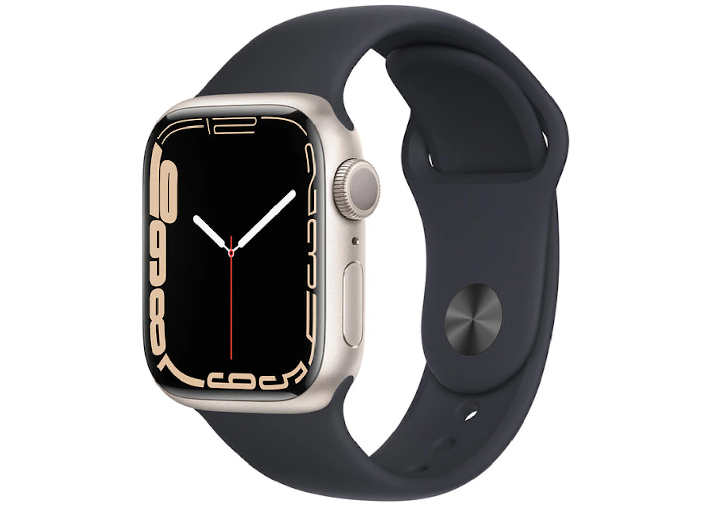 Apple Watch Series 7 GPS 41mm Starlight Aluminum with Midnight Sport Band A2473