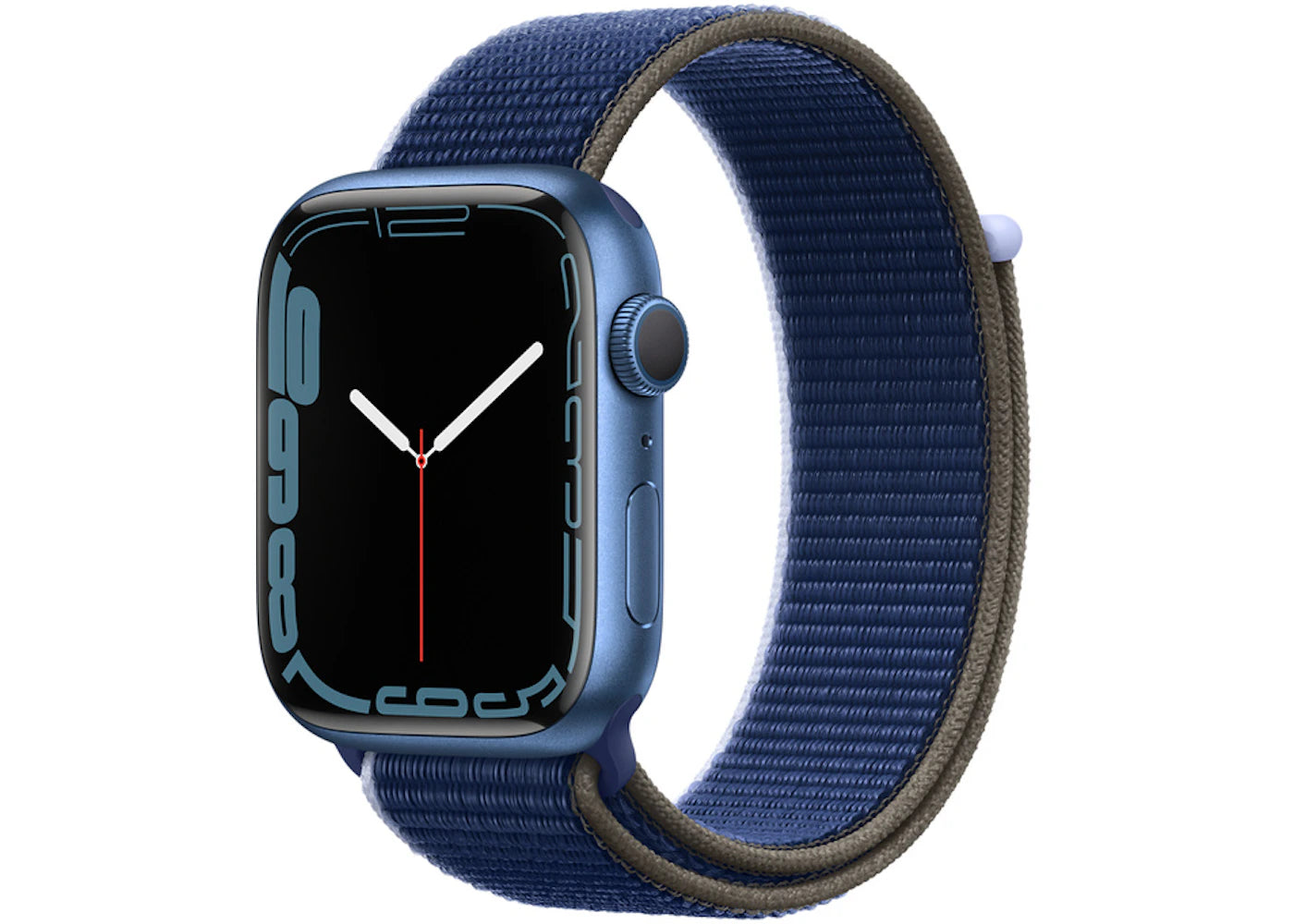 Apple Watch Series 7 GPS 45mm Blue Aluminum with Deep Navy Sport Loop A2474
