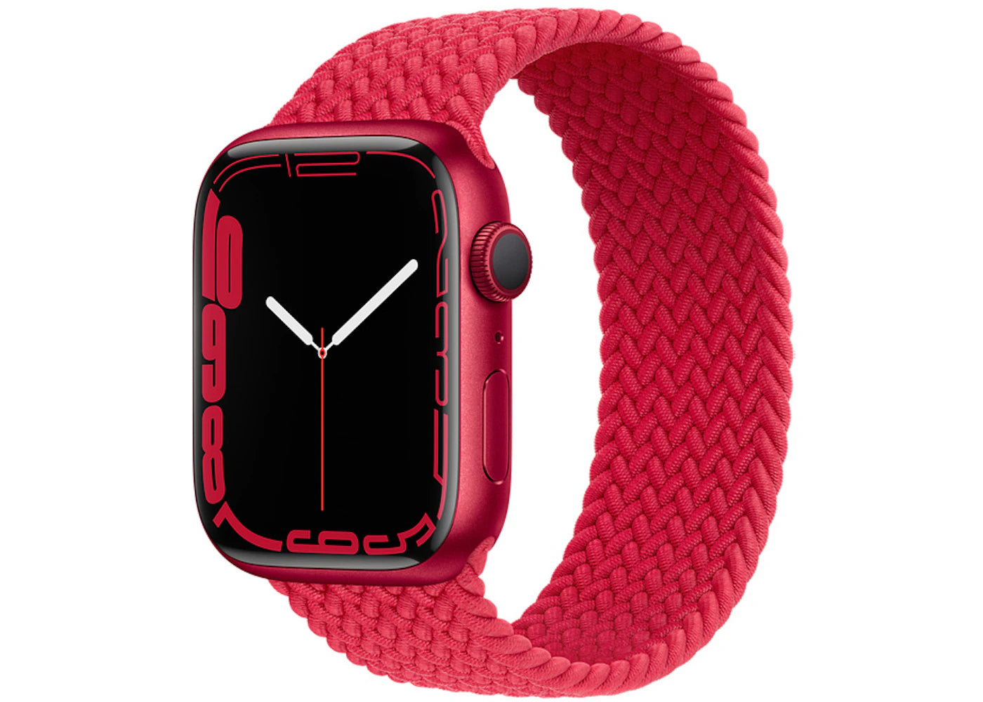 Apple Watch Series 7 GPS 45mm (PRODUCT) Red Aluminum with Red Braided Solo Loop A2474