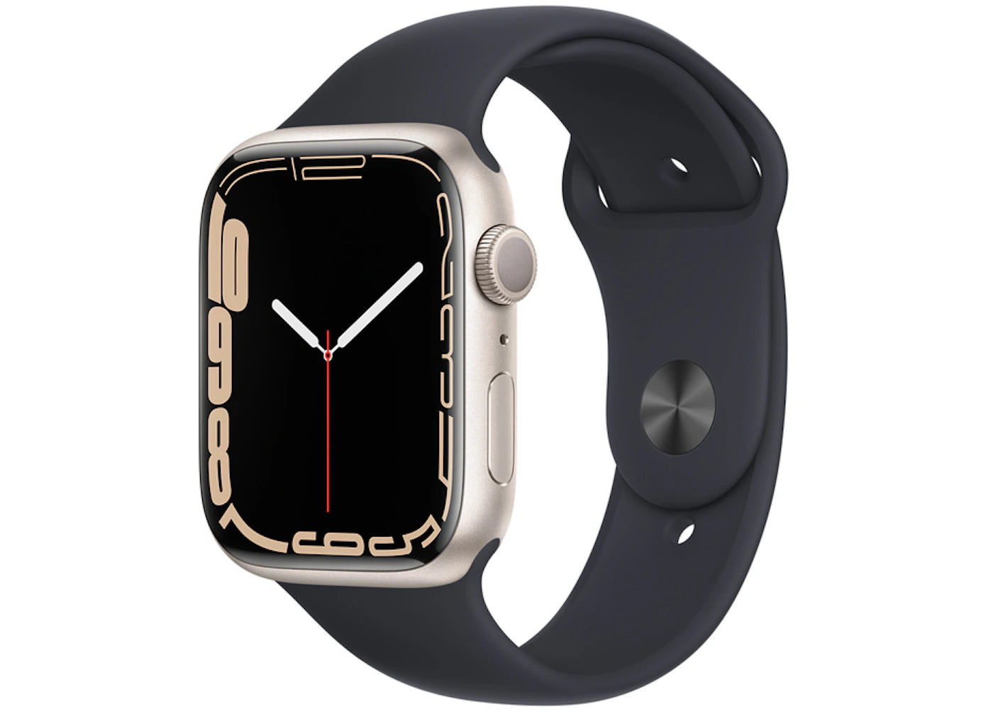 Apple Watch Series 7 GPS 45mm Starlight Aluminum with Midnight Sport Band A2474