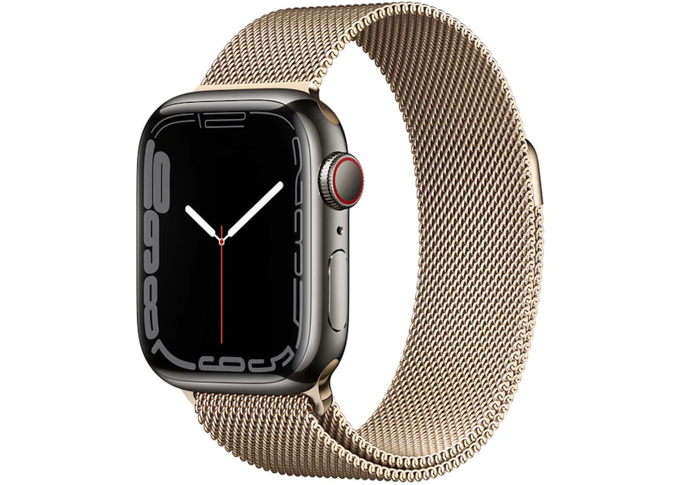 Apple Watch Series 7 GPS + Cellular 41mm Graphite Stainless Steel with Gold Milanese Loop A2475
