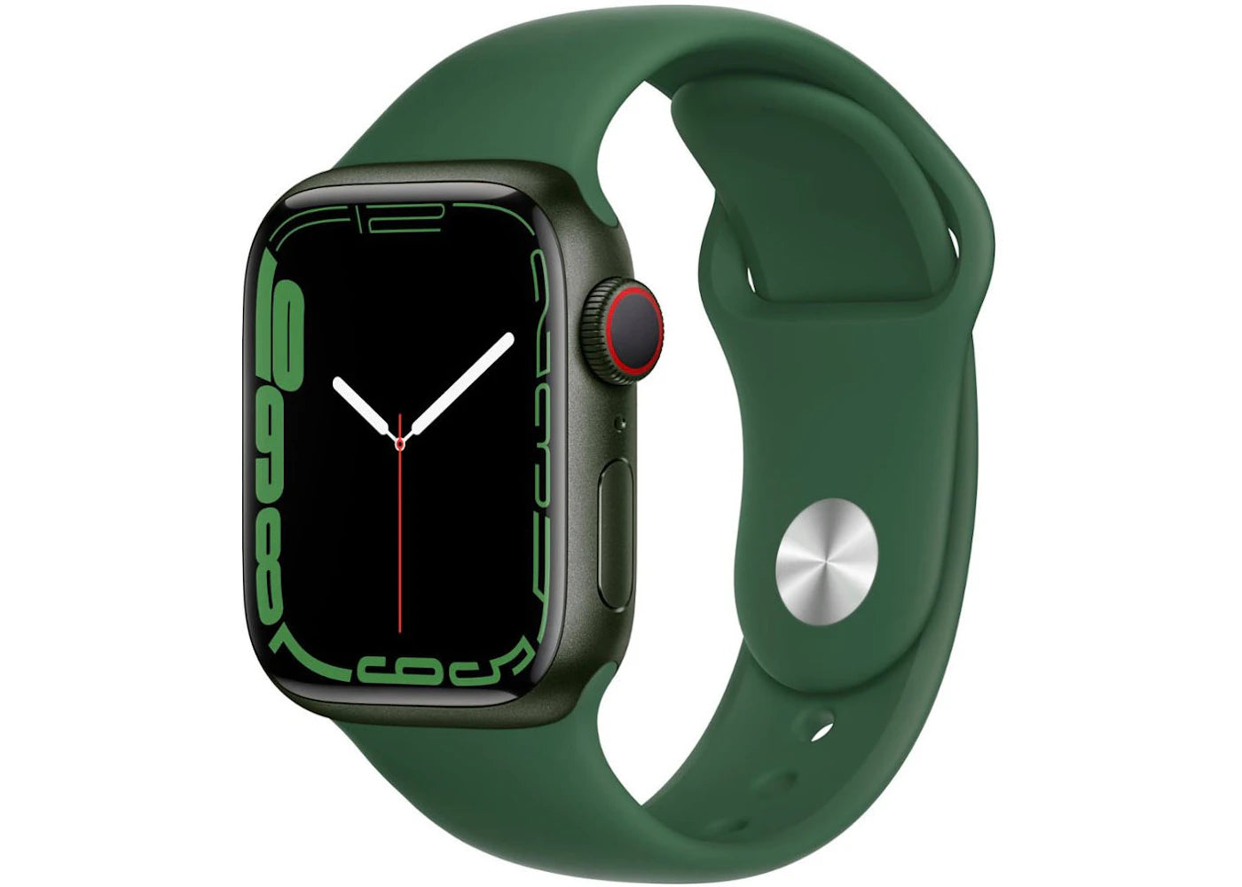 Apple Watch Series 7 GPS + Cellular 41mm Green Aluminum with Clover Sport Band MKH93LL/A