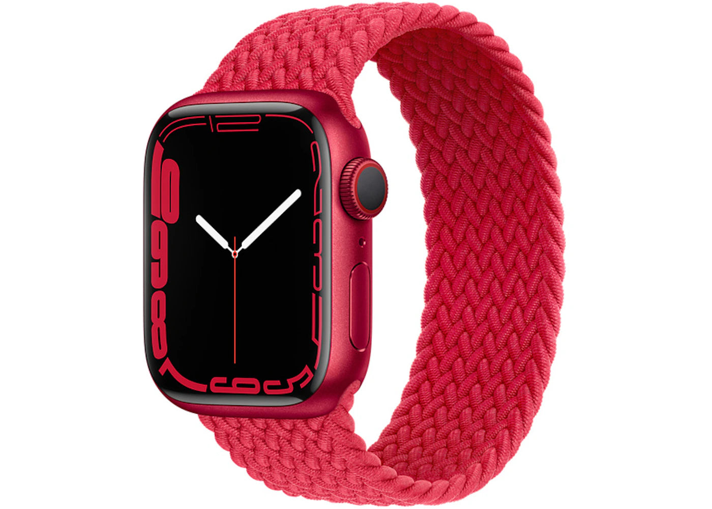 Apple Watch Series 7 GPS + Cellular 41mm (PRODUCT) Red Aluminum with Red Braided Solo Loop A2475