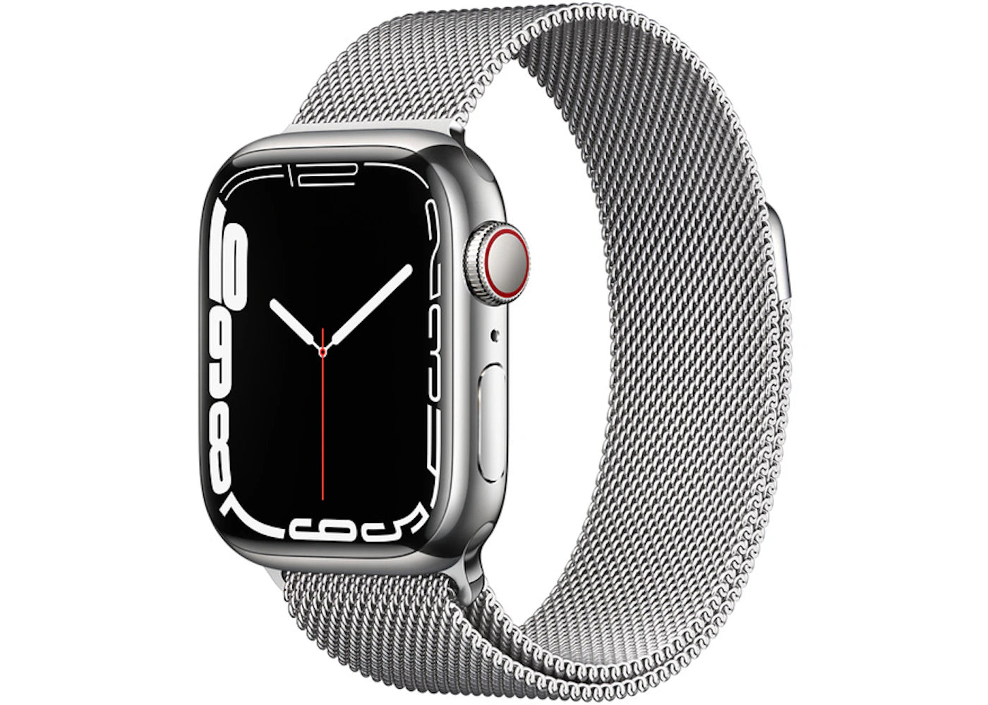 Apple Watch Series 7 GPS + Cellular 41mm Silver Stainless Steel with Silver Milanese Loop A2475