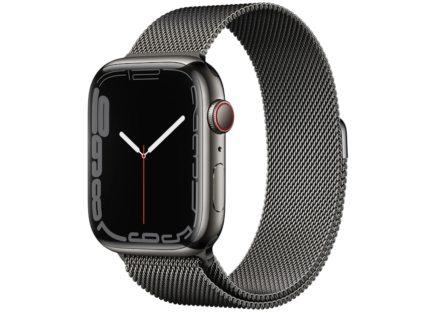 Apple Watch Series 7 GPS + Cellular 45mm Graphite Stainless Steel with Graphite Milanese Loop A2477