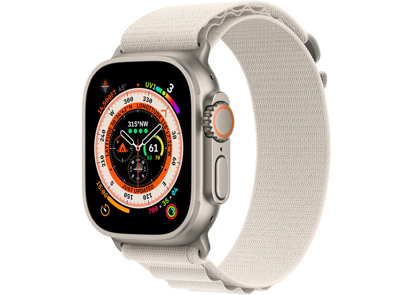 Apple Watch Ultra GPS + Cellular 49mm Titanium with Starlight Alpine Loop A2622