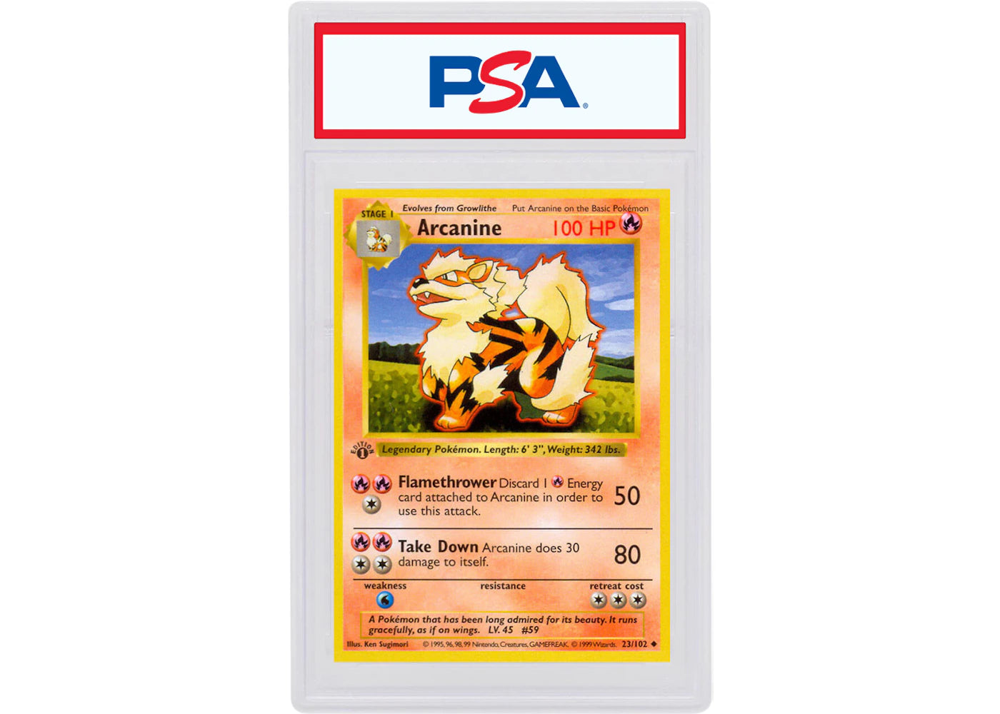 Arcanine 1999 Pokemon TCG Base Set 1st Edition #23/102 (PSA or BGS Graded)